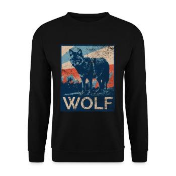 Wölfe Wolf Wölfin Werwolf - Unisex Pullover - Schwarz - Vorne - Alina (178cm) & Michal (187cm)
