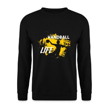 Handball Handballer - Unisex Pullover - Schwarz - Vorne - Alina (178cm) & Michal (187cm)