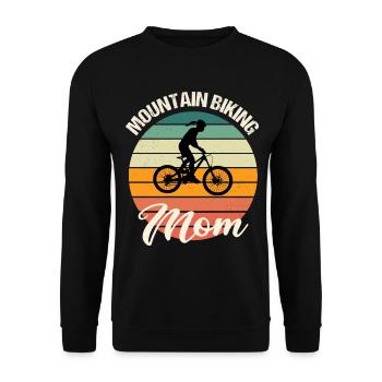 Mountain biking mom Mountainbike Mutter Fahrrad - Unisex Pullover - Schwarz - Vorne - Alina (178cm) & Michal (187cm)