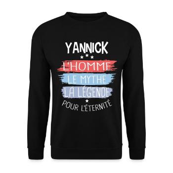 Yannick l'homme le mythe la légende - Sweat-shirt Unisexe - noir - Devant - Alina (178cm) & Michal (187cm)