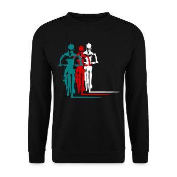 Vélo de route Bike Design Rétro Vintage - Sweat-shirt Unisexe - noir - Devant - Alina (178cm) & Michal (187cm)