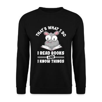 Lesen Leser - Unisex Pullover - Schwarz - Vorne - Alina (178cm) & Michal (187cm)