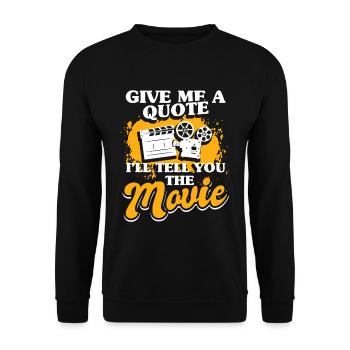 Kino Film-Zitat Filmklappe - Unisex Pullover - Schwarz - Vorne - Alina (178cm) & Michal (187cm)