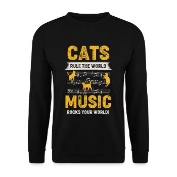 Instrument de musique chaton - Sweat-shirt Unisexe - noir - Devant - Alina (178cm) & Michal (187cm)
