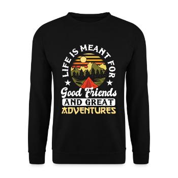 Hiking Mountain Hike - Unisex Sweatshirt - black - Front - Alina (178cm) & Michal (187cm)