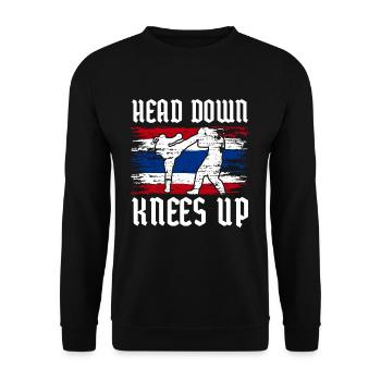 Thai Boxing - Unisex Pullover - Schwarz - Vorne - Alina (178cm) & Michal (187cm)