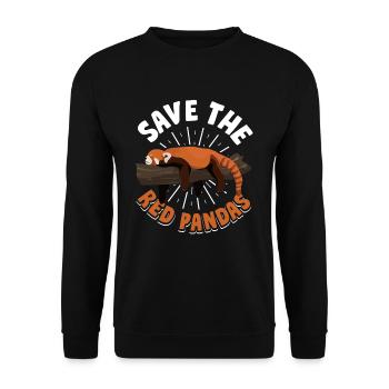Red Panda Panda Bear - Unisex Sweatshirt - black - Front - Alina (178cm) & Michal (187cm)