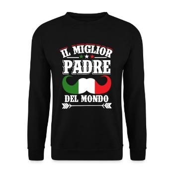 Vatertag Italienisch Papa - Unisex Pullover - Schwarz - Vorne - Alina (178cm) & Michal (187cm)