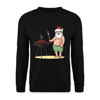 BBQ Santa Claus Grill Christmas in July - Unisex Sweatshirt - black - Front - Alina (178cm) & Michal (187cm)