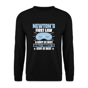 Newton's First Law Astrology Physicist - Unisex Sweatshirt - black - Front - Alina (178cm) & Michal (187cm)