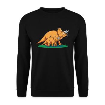 Dinosaur Triceratops Funny Dinosaur - Unisex Sweatshirt - black - Front - Alina (178cm) & Michal (187cm)