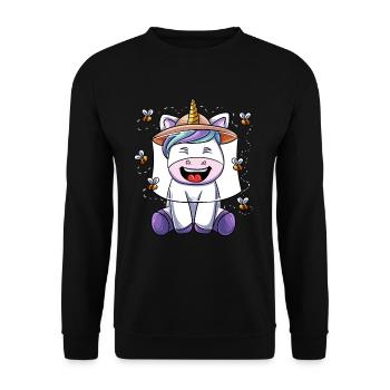 Honey Bee Unicorn Honey Beekeeper - Unisex Sweatshirt - black - Front - Alina (178cm) & Michal (187cm)