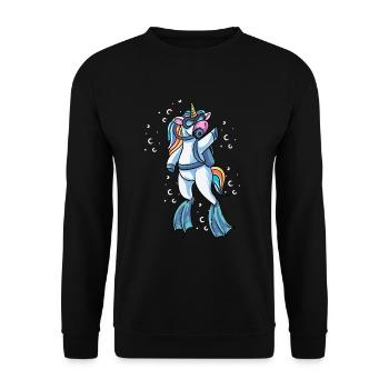 Scuba Diving Unicorn Underwater Diver - Unisex Sweatshirt - black - Front - Alina (178cm) & Michal (187cm)
