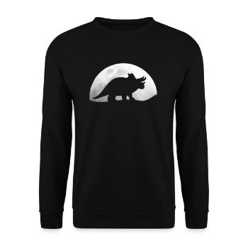 Dinosaurier Mond Triceratops Dino Paläontologie - Unisex Pullover - Schwarz - Vorne - Alina (178cm) & Michal (187cm)