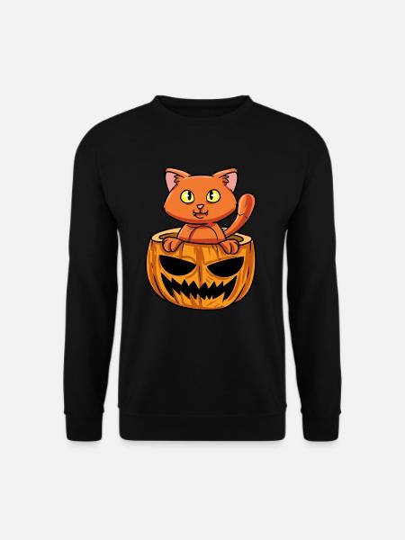 Cat Pumpkin - Unisex Sweatshirt - black
