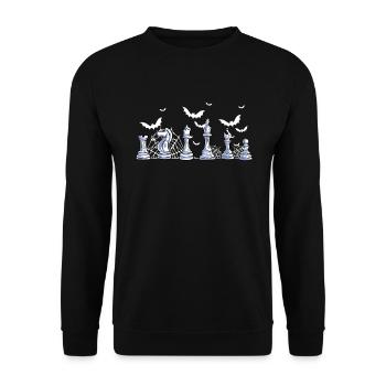 Chess pieces - Unisex Sweatshirt - black - Front - Alina (178cm) & Michal (187cm)