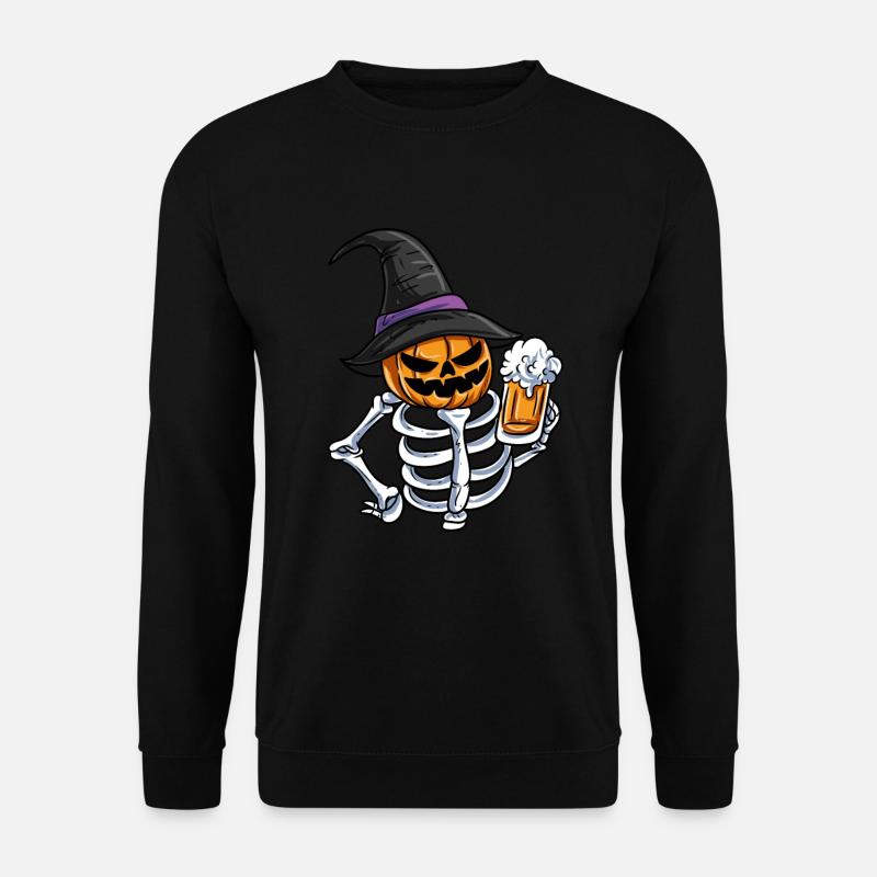 Skeleton Pumpkin Face - Unisex Sweatshirt - black