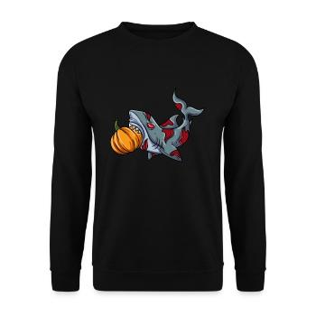 Halloween Shark - Unisex Sweatshirt - black - Front - Alina (178cm) & Michal (187cm)