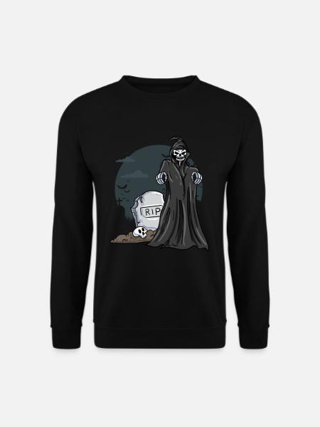 Skeleton Cemetery Gravestone - Unisex Sweatshirt - black