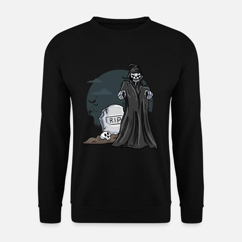 Skeleton Cemetery Gravestone - Unisex Sweatshirt - black