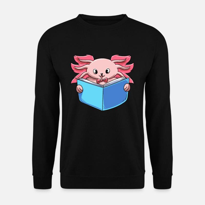 Axolotl Reader Read - Unisex Sweatshirt - black