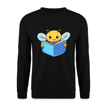 Bee Book Lovers - Unisex Sweatshirt - black - Front - Alina (178cm) & Michal (187cm)