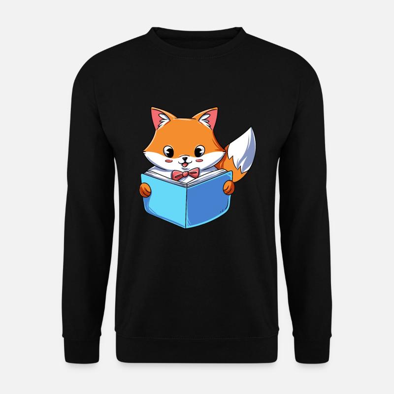 Fox lit un livre - Sweat-shirt Unisexe - noir