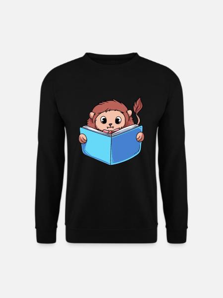 Löwe Lesebuch - Unisex Pullover - Schwarz