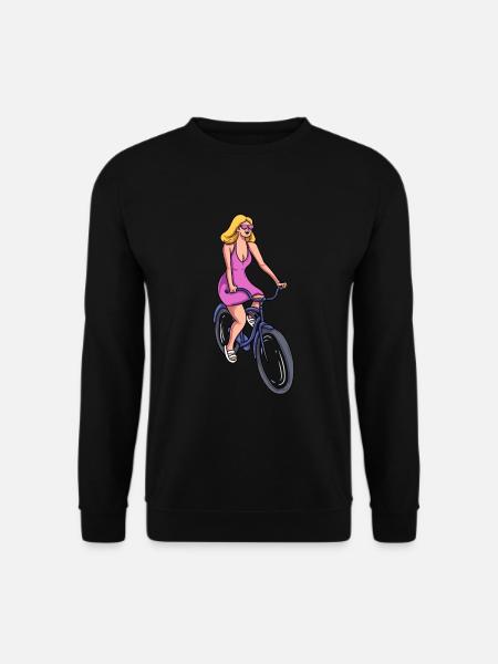 Frauen beim Fahrradfahren - Unisex Pullover - Schwarz