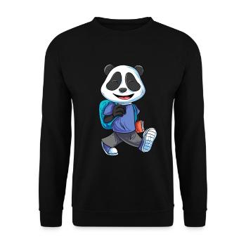 Panda Bear Retour à l’école - Sweat-shirt Unisexe - noir - Devant - Alina (178cm) & Michal (187cm)