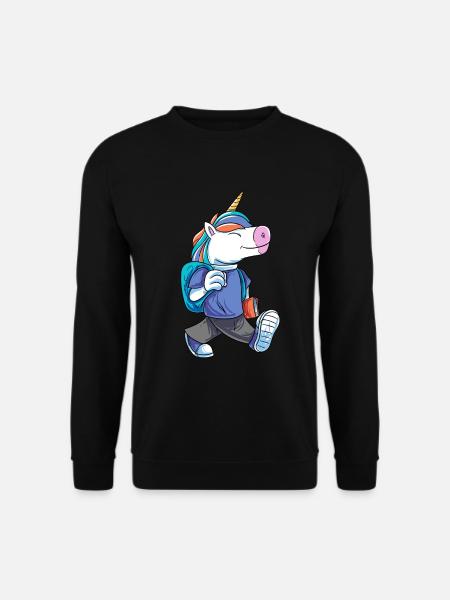 Einhorn Schulranzen - Unisex Pullover - Schwarz