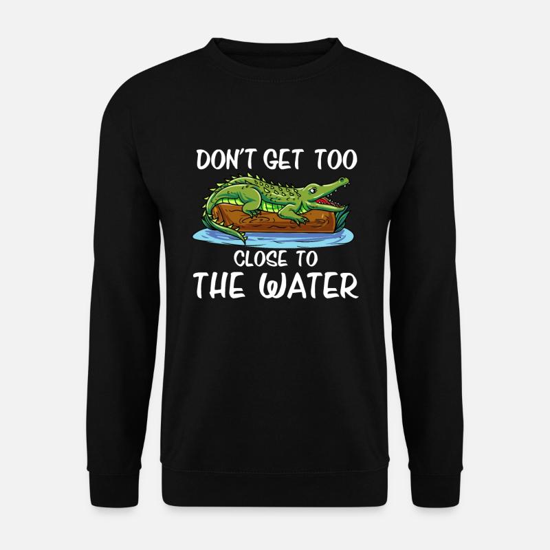 Sonnenbadendes Krokodil - Unisex Pullover - Schwarz