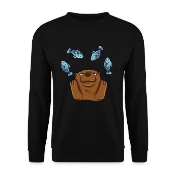 Juggling Otter - Unisex Sweatshirt - black - Front - Alina (178cm) & Michal (187cm)