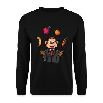 Affe jonglierend - Unisex Pullover - Schwarz - Vorne - Alina (178cm) & Michal (187cm)