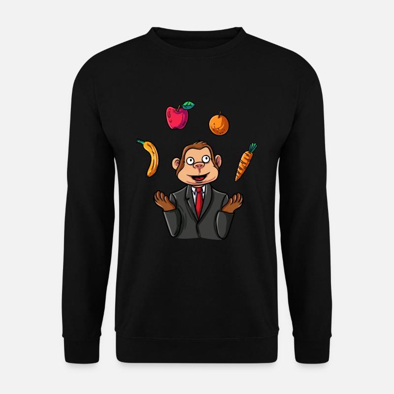 Affe jonglierend - Unisex Pullover - Schwarz