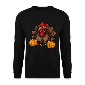 Truthahn Thanksgiving - Unisex Pullover - Schwarz - Vorne - Alina (178cm) & Michal (187cm)