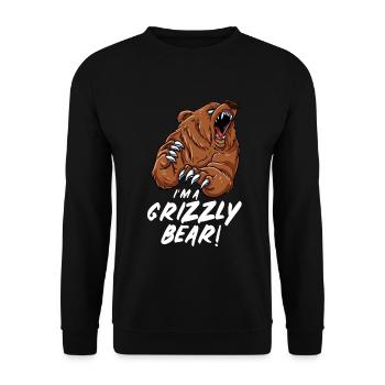 Bear - Unisex Sweatshirt - black - Front - Alina (178cm) & Michal (187cm)