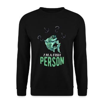 Pêcheur à la ligne - Sweat-shirt Unisexe - noir - Devant - Alina (178cm) & Michal (187cm)