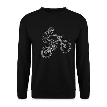 Line Art Mountain Bike White - Unisex Sweatshirt - black - Front - Alina (178cm) & Michal (187cm)