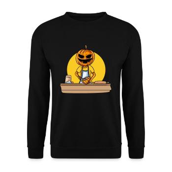 Chef Pumpkin Bakery - Unisex Sweatshirt - black - Front - Alina (178cm) & Michal (187cm)