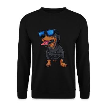 Teckel cool Teckel - Sweat-shirt Unisexe - noir - Devant - Alina (178cm) & Michal (187cm)