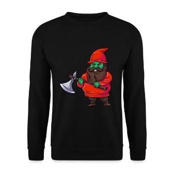 Zwerg - Unisex Pullover - Schwarz - Vorne - Alina (178cm) & Michal (187cm)