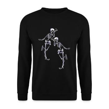 Tanzende Skelette - Unisex Pullover - Schwarz - Vorne - Alina (178cm) & Michal (187cm)