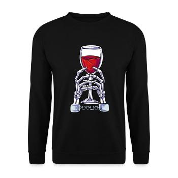 Squelette de vin - Sweat-shirt Unisexe - noir - Devant - Alina (178cm) & Michal (187cm)