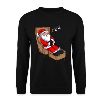 Santa Claus asleep - Unisex Sweatshirt - black - Front - Alina (178cm) & Michal (187cm)