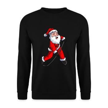 Père Noël Hockey sur glace - Sweat-shirt Unisexe - noir - Devant - Alina (178cm) & Michal (187cm)
