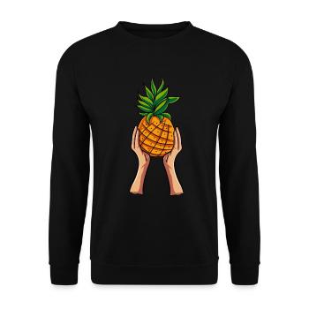 Pineapple - Unisex Sweatshirt - black - Front - Alina (178cm) & Michal (187cm)