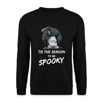 Grim Reaper Halloween Skeleton - Unisex Sweatshirt - black - Front - Alina (178cm) & Michal (187cm)