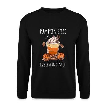 Coffee Drinker Pumpkin Autumn - Unisex Sweatshirt - black - Front - Alina (178cm) & Michal (187cm)