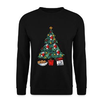 Christmas tree - Unisex Sweatshirt - black - Front - Alina (178cm) & Michal (187cm)